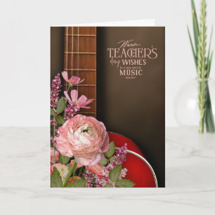 Elegante Gitarre Tag des Lehrers Würdigung Karte