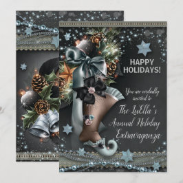 Elegante Glam Holiday Weihnachten Party Einladunge Einladung