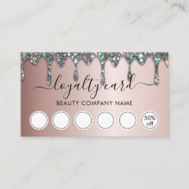 Elegante Glam Imitate Silver Glitzer Tropfens Loya Visitenkarte