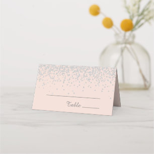 Elegante Glamour-Rosa Silber-Glitter-Geburtstag Platzkarte