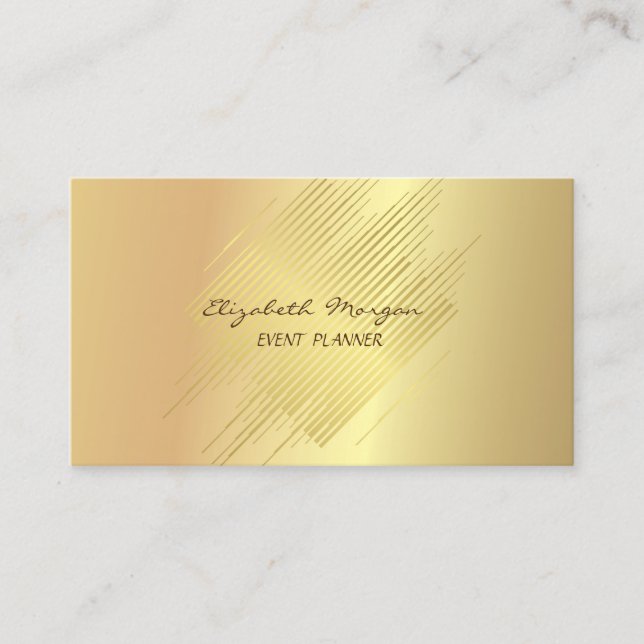 Elegante glamouröse Moderne, Imitate Gold, Streife Visitenkarte (Vorderseite)