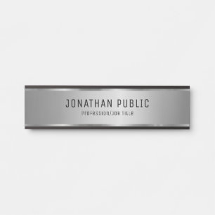 Elegante glamouröse Schwarz-Silber-Vorlage Luxus Türschild