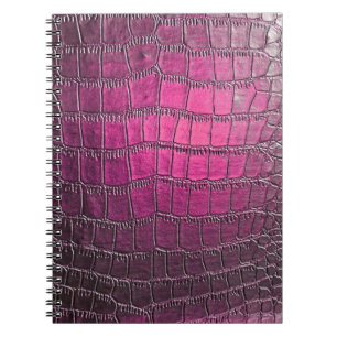 Elegante, glänzende, geprägte Hautledertextur in Notizblock