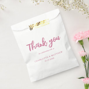 Elegante glänzende Magenta-Glitter-Hochzeitsgesche Geschenktütchen