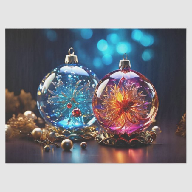 Elegante Glas Ornament Obelisk Seidenpapier (Vorderseite)