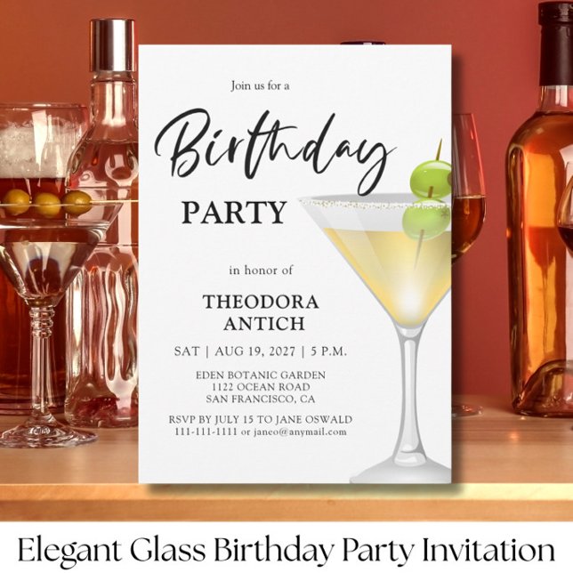 Elegante Glass Geburtstagsparty Einladung (Von Creator hochgeladen)