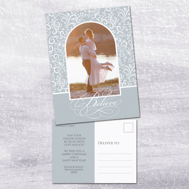 Elegante Glaube Weihnachts-Foto Feiertagspostkarte (Von Creator hochgeladen)
