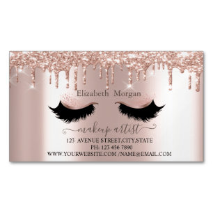 Elegante Glitter-Drips-Künstliche Wimpern, Visagis Magnetische Visitenkarte