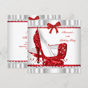 Elegante Glitter Rote Glamour High Heels Silber 3a Einladung