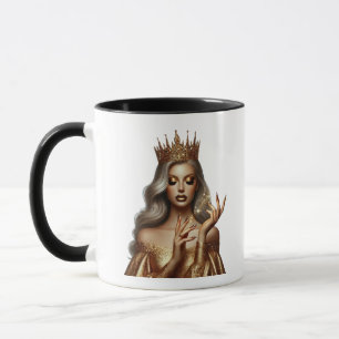 Elegante Glitzer-Gold-Königin-Zweitön-Tasse Tasse