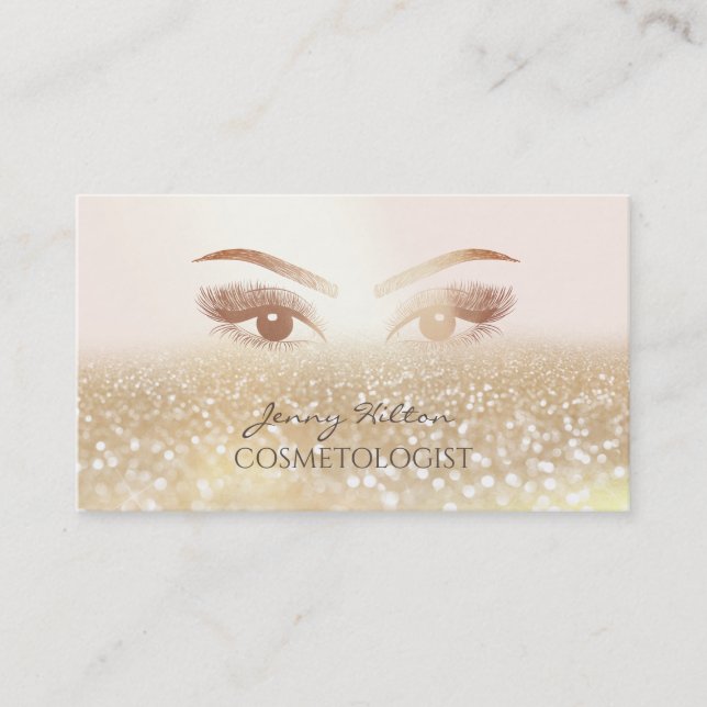 Elegante glitzernde Glitze schminken Make-up Visitenkarte (Vorderseite)