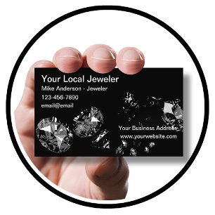 Elegante Glitzernde Juwelier Theme Visitenkarten Visitenkarte