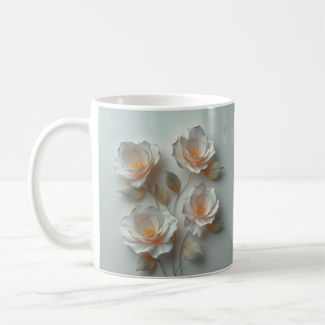 Elegante Glows 3 D Blume Kaffeetasse (Links)