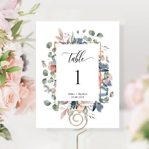 Elegante Glückliche Florale Hochzeitstischnummer