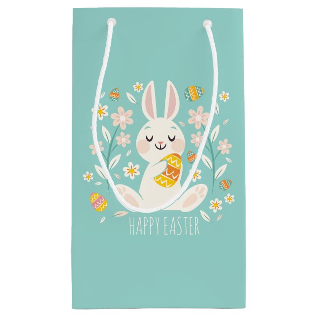 Elegante glückliche Geschenk-Tasche Osterhasen-| Kleine Geschenktüte (Rückseite)