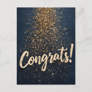 Elegante "Glückwünsche!" Gruß mit Golden Confetti Feiertagspostkarte
