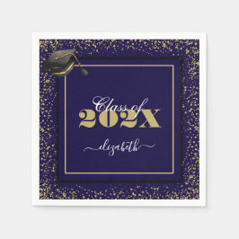 Elegante Gold Abschluss Class 2025 Individuelle Na Serviette