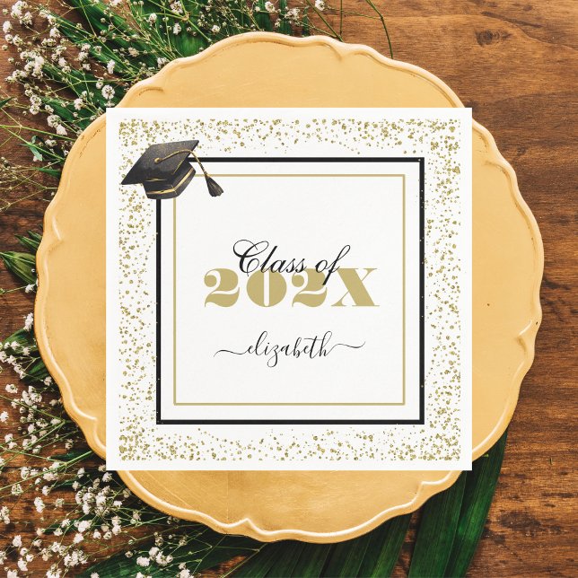 Elegante Gold Abschluss Class 2025 Individuelle Na Serviette (Von Creator hochgeladen)