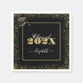 Elegante Gold Abschluss Class 2025 Individuelle Na Serviette