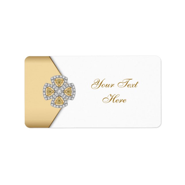 Elegante Gold Address Labels Adressaufkleber (Vorne)