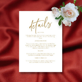 Elegante Gold-Akzentuierte Hochzeiten Details Begleitkarte