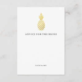 Elegante Gold Ananas Beratung für die Braut Hinweiskarte