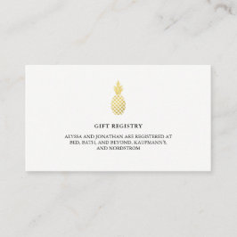 Elegante Gold Ananas Gift Registry Beilagen Karten