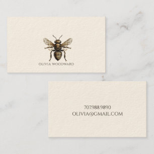 Elegante Gold Bee Illustration Calling Card Visitenkarte
