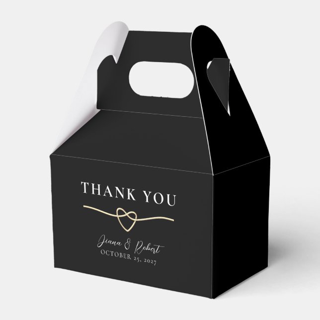 Elegante Gold Black Gastgeschenk Hochzeit Box Geschenkschachtel (Vorderseite)
