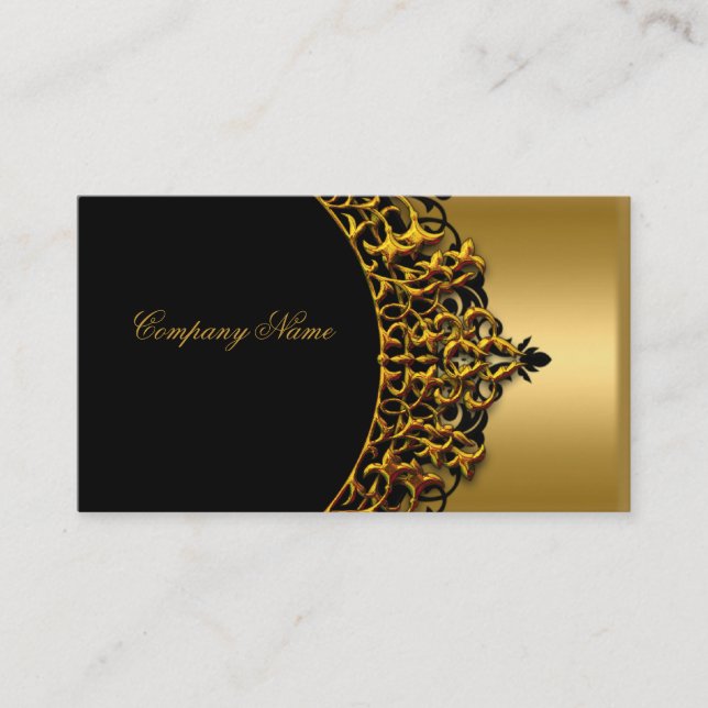 Elegante Gold Black Gold Boutique Mode Visitenkarte (Vorderseite)