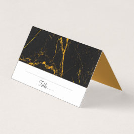 Elegante Gold Black Marble Table Platzkarte