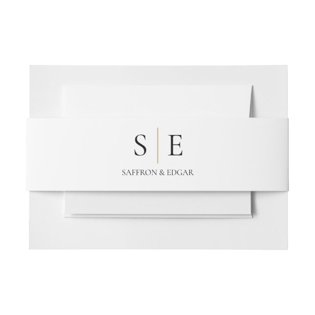 Elegante Gold Black Monogram Wedding Einladungsbanderole (Vorderseite Beispiel)