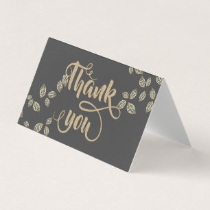 Elegante Gold Blätter Dankeschön Card Visitenkarten