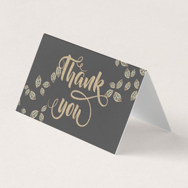 Elegante Gold Blätter Dankeschön Card Visitenkarten (Vorderseite)