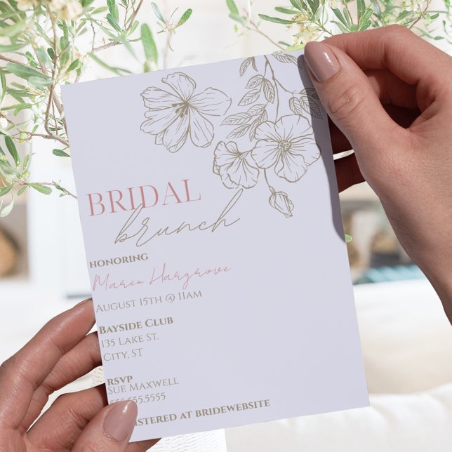 Elegante Gold Blume Bridal Brunch BridaI Dusche Einladung (Elegant Gold Flowers Bridal Brunch Invitation
)