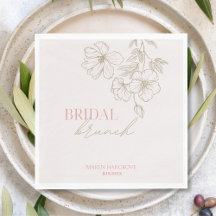 Elegante Gold Blume Bridal Brunch Paper Napkin