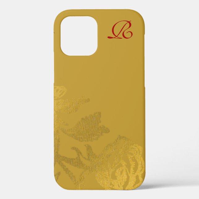 Elegante Gold Blume Royal Red Case-Mate iPhone Hülle (Rückseite)
