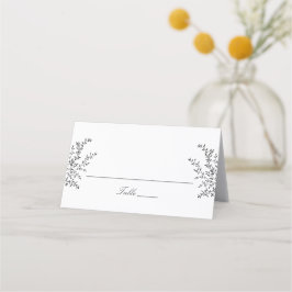 Elegante Gold Botanische Blätter Hochzeitsfeier Platzkarte