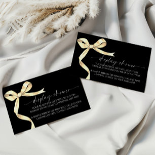 Elegante Gold Bow Display Babydusche Begleitkarte