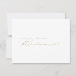 Elegante Gold Bridesmaid Empfehlungskarte Mitteilungskarte