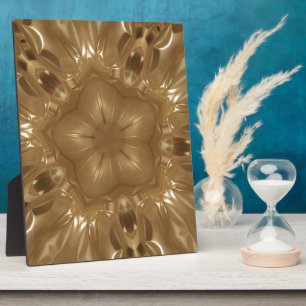 Elegante Gold Brown Kaleidoscope Star Design Fotoplatte