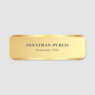 Elegante Gold Business Moderne Einfache Vorlage Namensschild