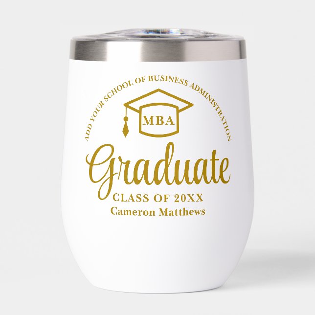 Elegante Gold Business School Abschluss MBA (Vorderseite)