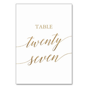 Elegante Gold Calligrafy Tischnummer 27
