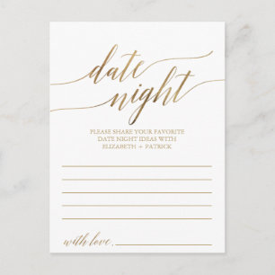 Elégante Gold Calligraphie Date Nuit Idée Cartes