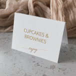 Elegante Gold Calligraphy Buffet Food Labels Tischnummer<br><div class="desc">Diese eleganten goldkalligraphischen Buffet-Etiketten sind perfekt für ein einfaches Event. Das neutrale Design besticht durch eine minimalistische Karte, die mit romantischen und skurrilen Imitaten mit Goldfolien-Typografie dekoriert ist. Passen Sie jede Karte mit dem Lebensmittelnamen an und kaufen Sie jede Karte einzeln. Alternativ können Sie die Vorlagenbereiche leer verlassen (LÖSCHEN Sie...</div>