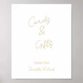 Elegante Gold Calligraphy Card and Gift Poster