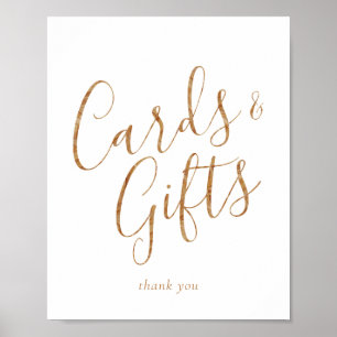 Elegante Gold Calligraphy Cards and Gifts Sign Poster