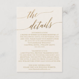 Elegante Gold Calligraphy | Details zur Elfenbeink Begleitkarte