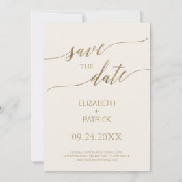 Elegante Gold Calligraphy | Elfenbeinküste Save th Save The Date